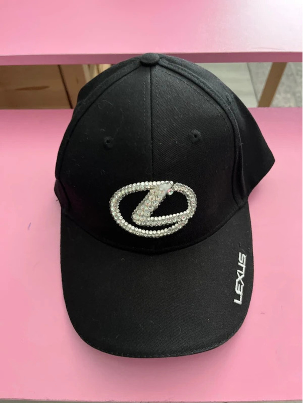 Lexus Bling 3D Logo Hat Cap Made With  Crystals Black Adjustable